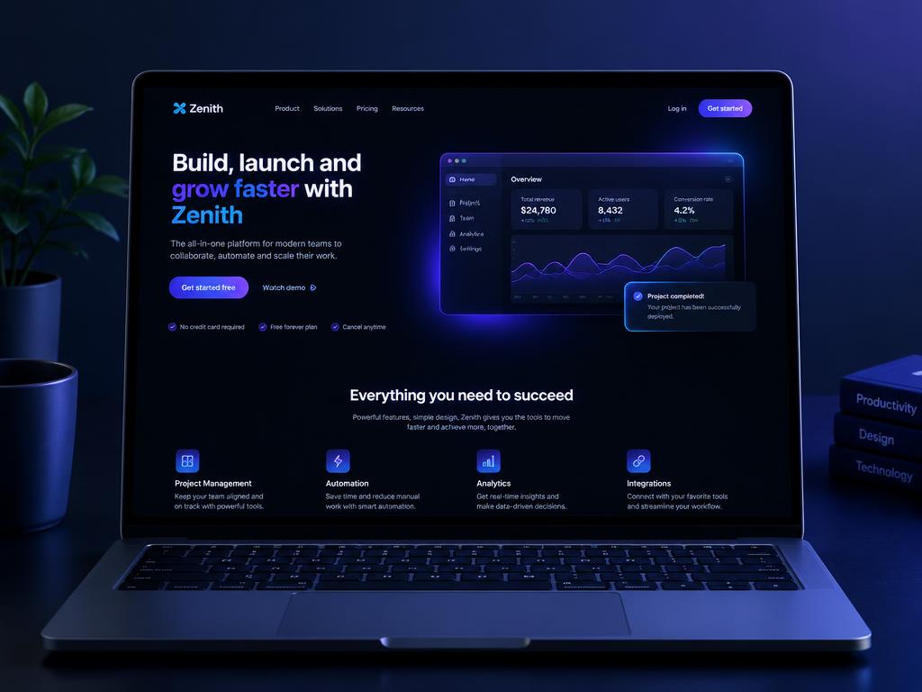 Zenith Platform SaaS website design concept